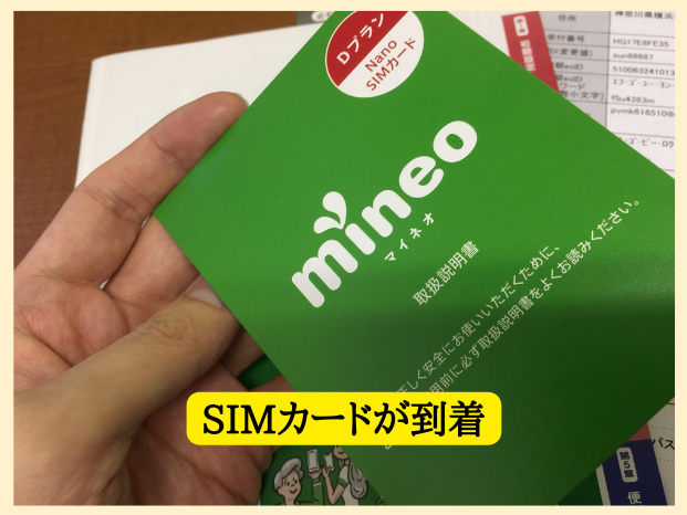 mineoのsimカード